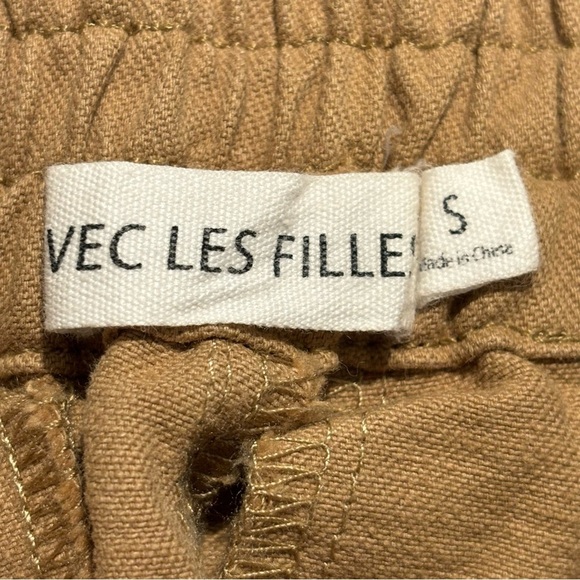 AVEC LES FILLES Sz S Tan Cargo Style Khaki 100% Cotton Anthropologie  Pants NEW - Picture 10 of 13